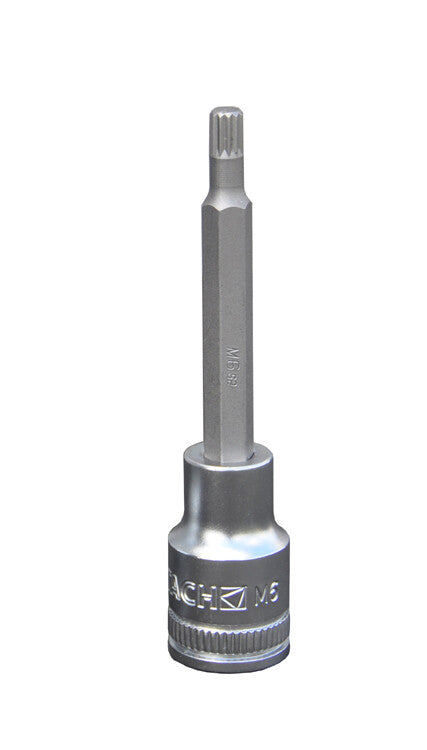 1/2" Dop M9 veeltand/spline, 100mm