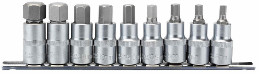 1/2" Doppenrail inbus, 9dlg