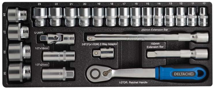 1/2" Doppenset, 25dlg, M-module