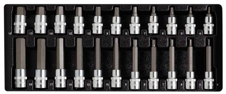 1/2" Doppenset inbus, kort+lang, 22dlg, M-module