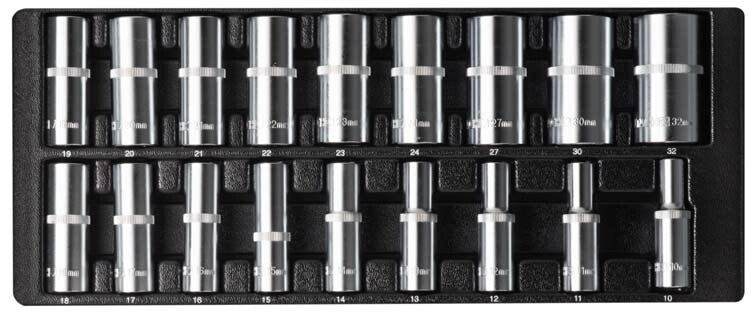 1/2" Doppenset lang, 18dlg, M-module