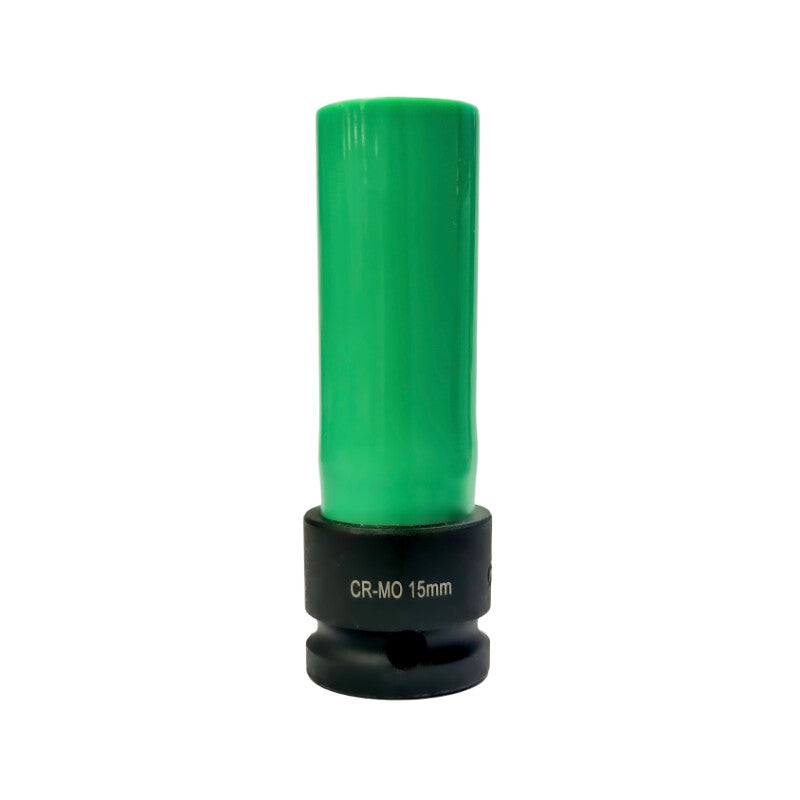 1/2" Krachtdop 15mm, lang dunwandig (licht groen)