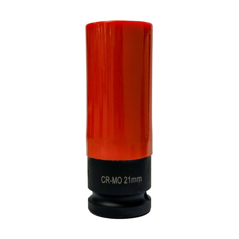 1/2" Krachtdop 21mm, lang dunwandig (rood)