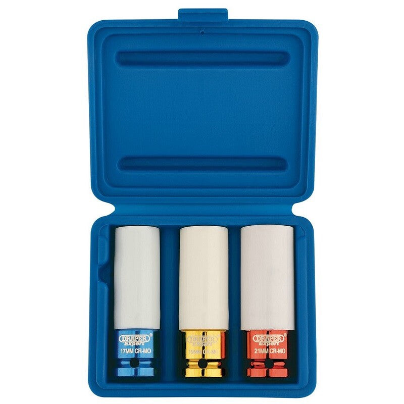 1/2" Krachtdoppenset, lang dunwandig, 3dlg