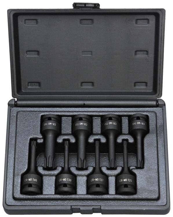 1/2" Krachtdoppenset torx, 8dlg