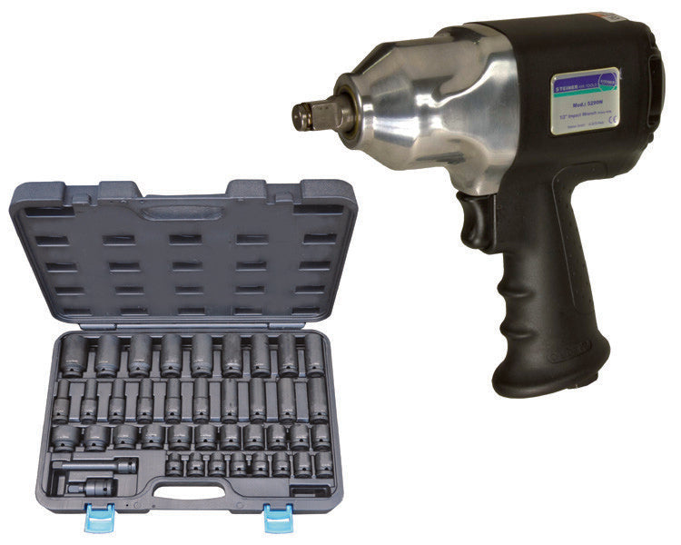 1/2" Slagmoersleutel 1250Nm + krachtdoppenset, 40dlg