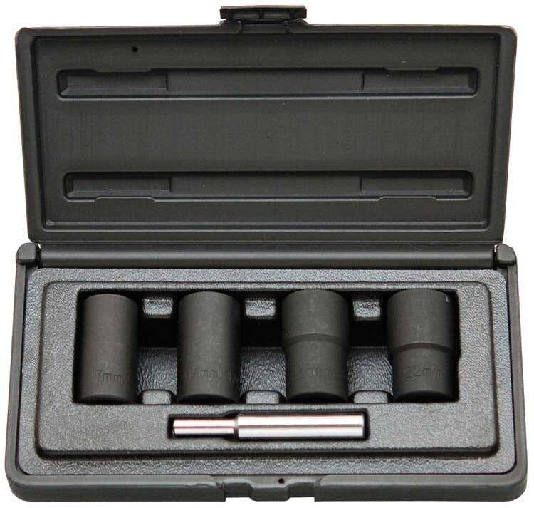 1/2" Spiraal doppenset, 4dlg, int.