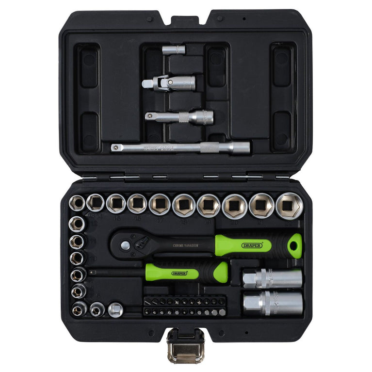 1/4 + 3/8" Doppen- en bitset, 48dlg