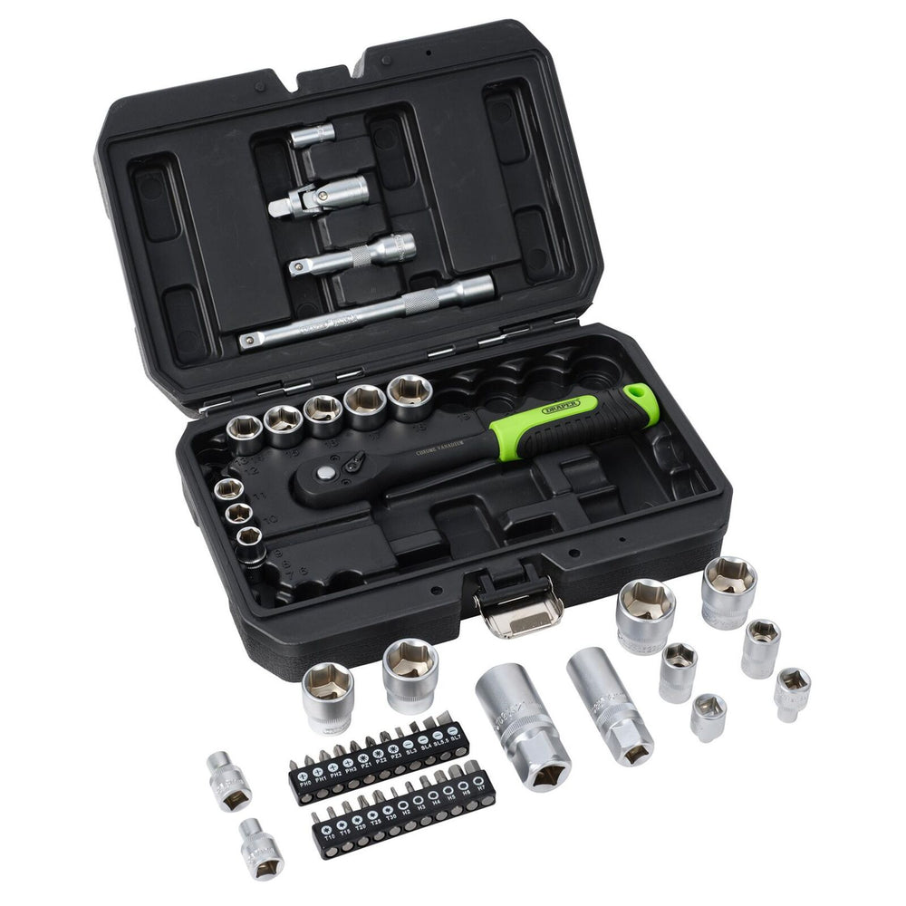 1/4 + 3/8" Doppen- en bitset, 48dlg