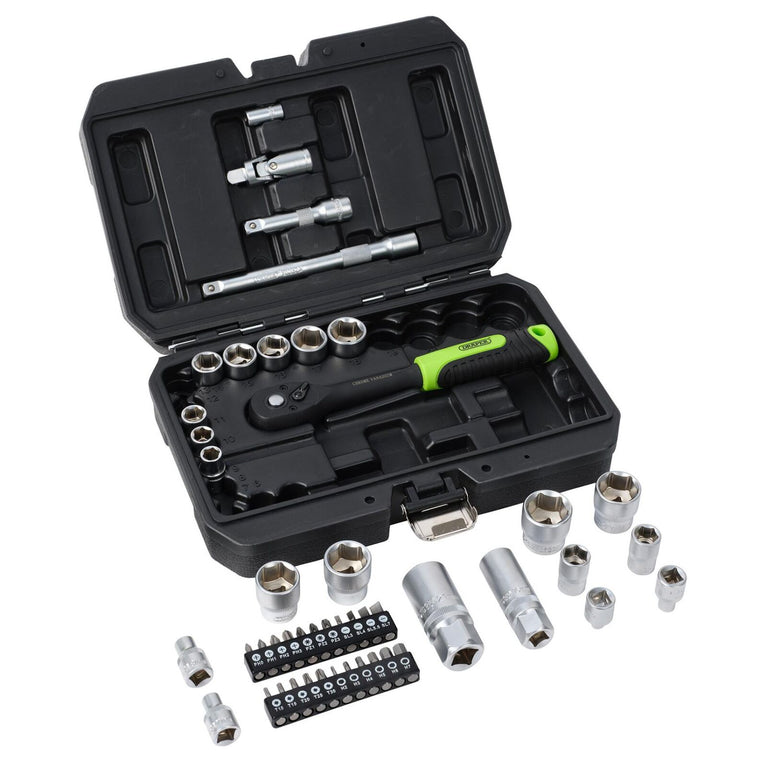 1/4 + 3/8" Doppen- en bitset, 48dlg