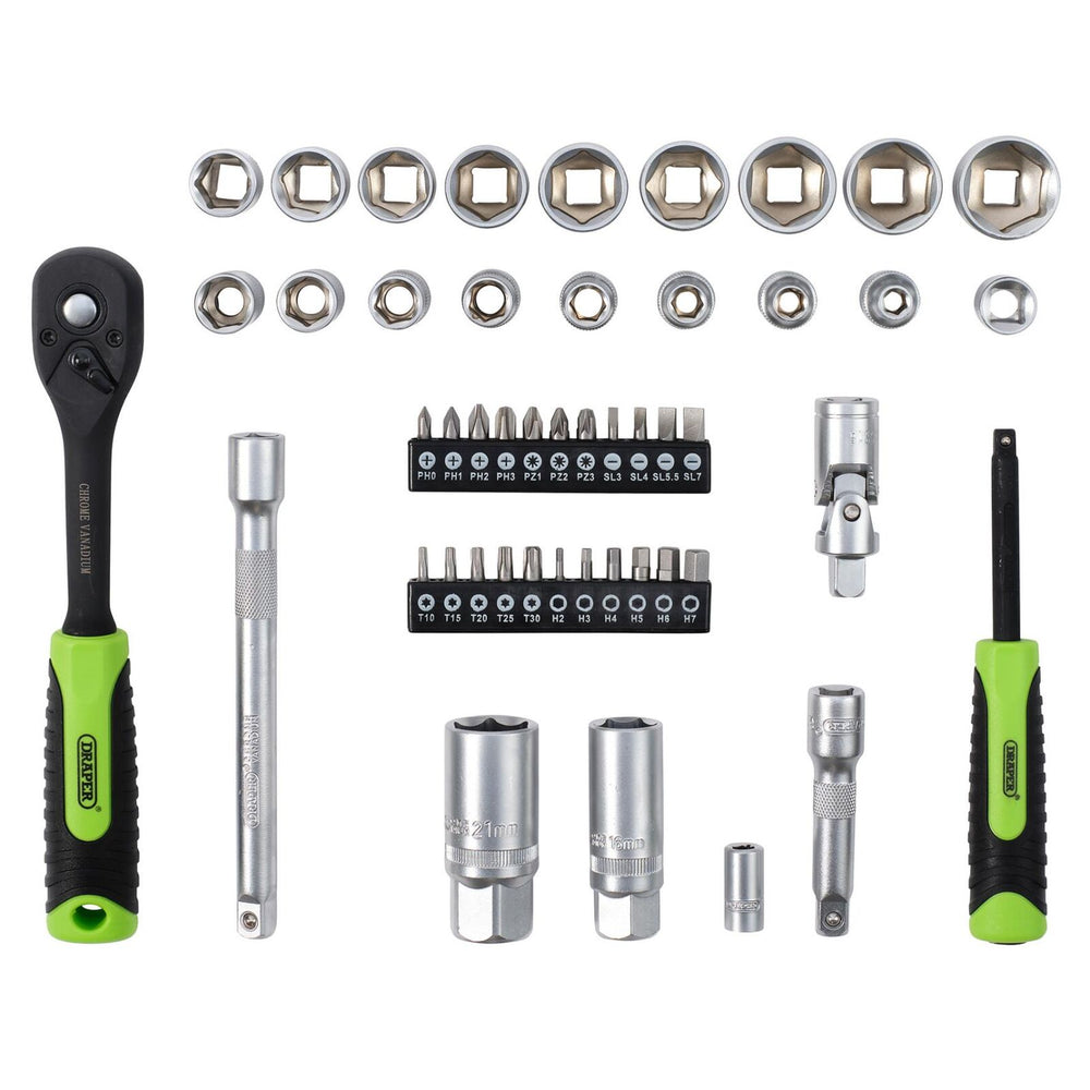 1/4 + 3/8" Doppen- en bitset, 48dlg
