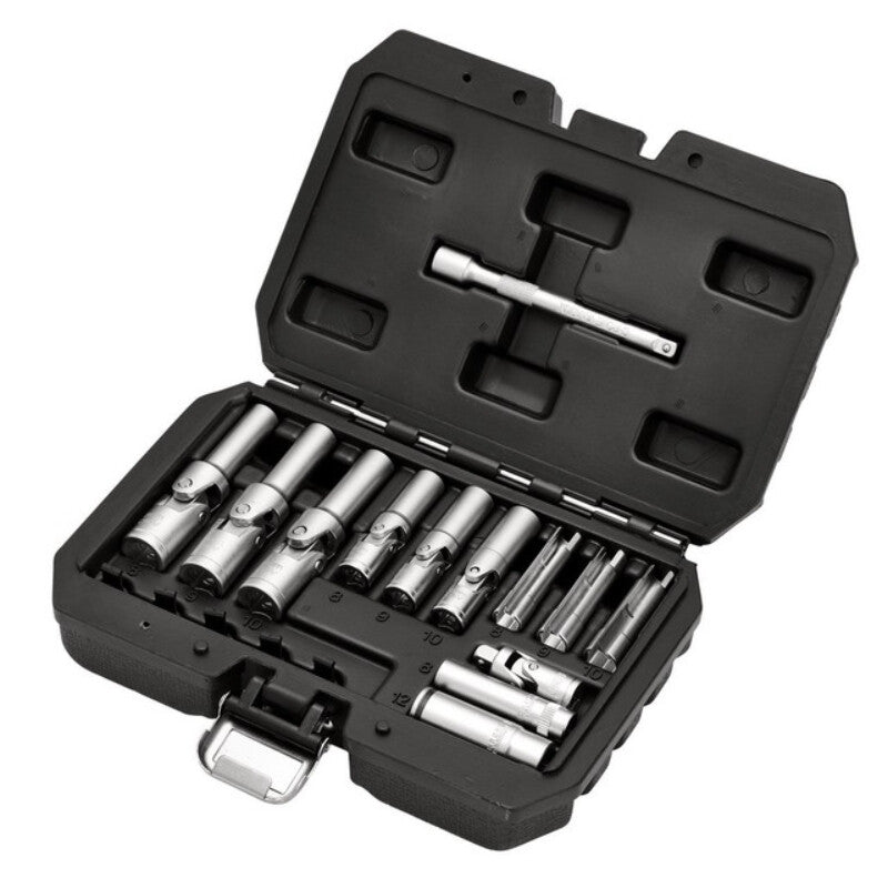 1/4" + 3/8" Gloeibougie doppenset, 18dlg