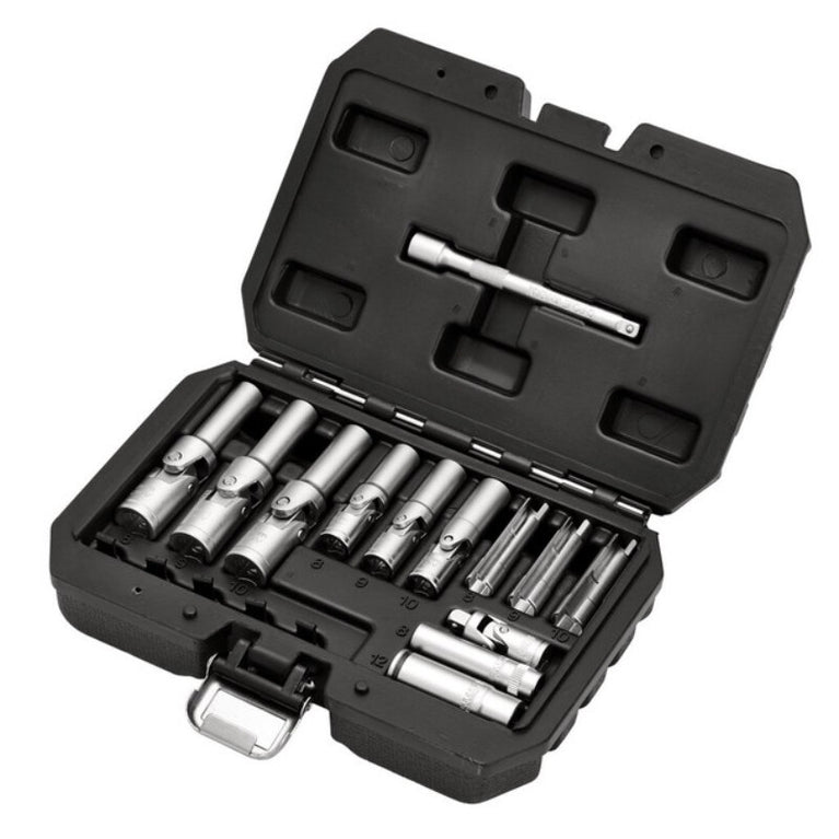 1/4" + 3/8" Gloeibougie doppenset, 18dlg