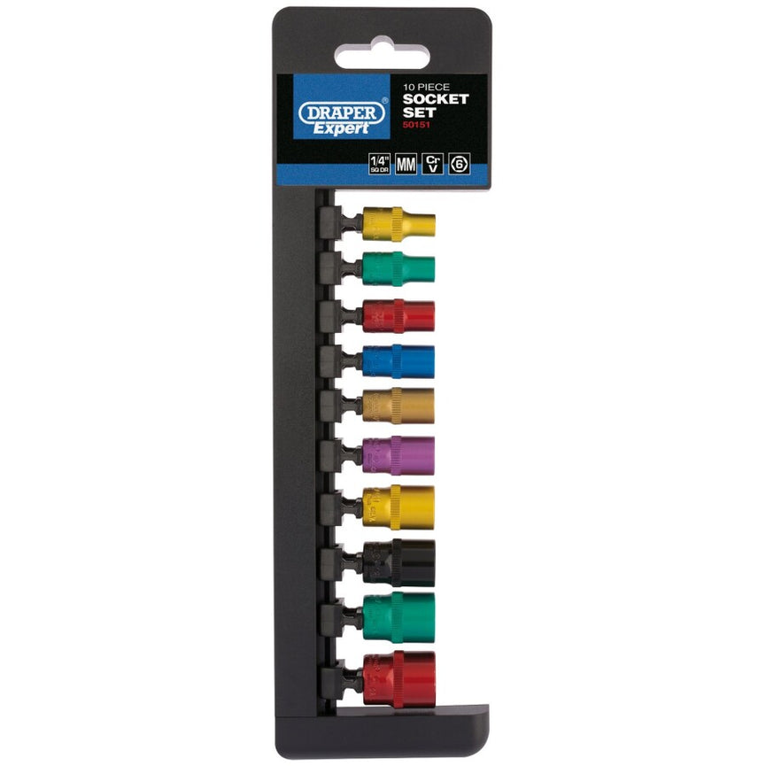 1/4” Doppenrail gekleurd, 10dlg