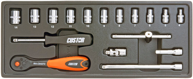 1/4" Doppenset, 17dlg, S-module