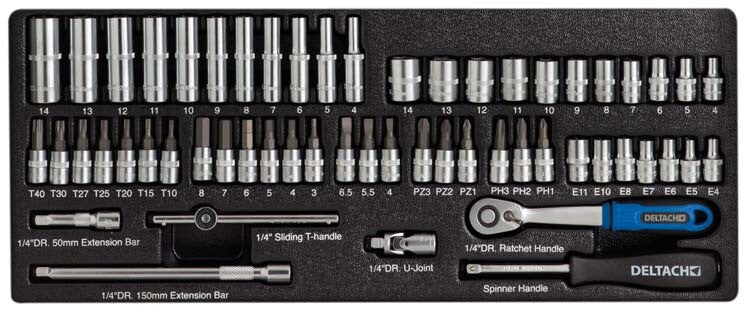 1/4" Doppenset, 57dlg, M-module
