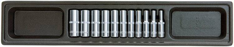 1/4" Doppenset lang 12-kant, 11dlg, S-module