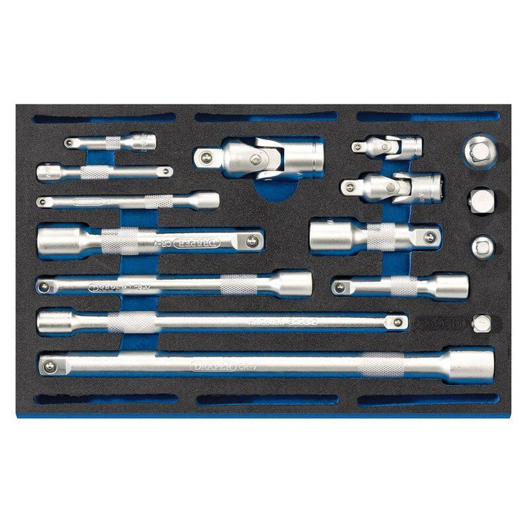 1/4" Verlengstukken set in FOAM, 16dlg