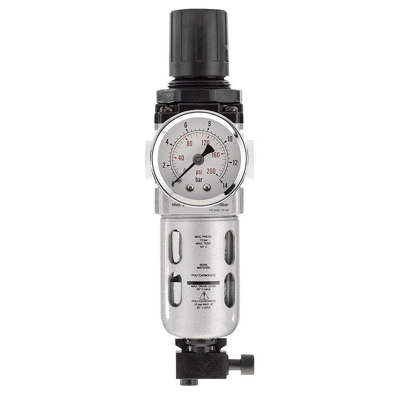 1/4" Waterafscheider, drukregelaar (incl manometer)