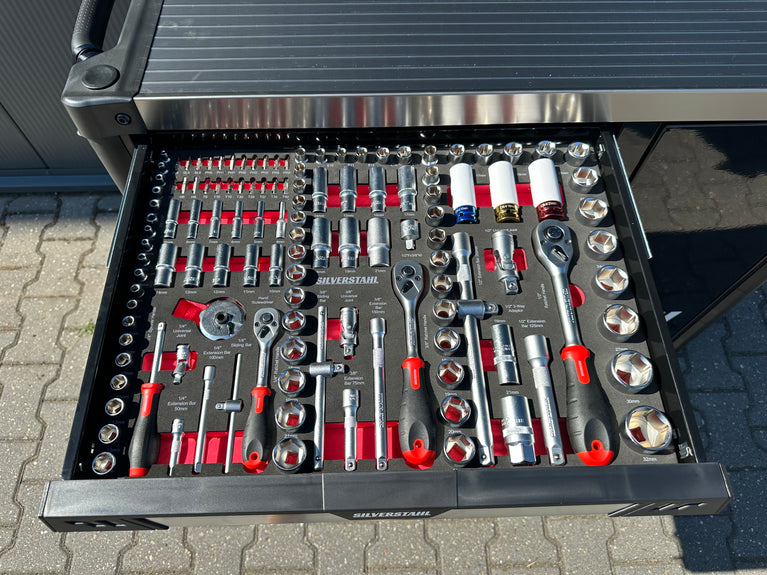 Silverstahl Tech Line Gereedschapwagen – 7 Gevulde Lades + Opbergvak