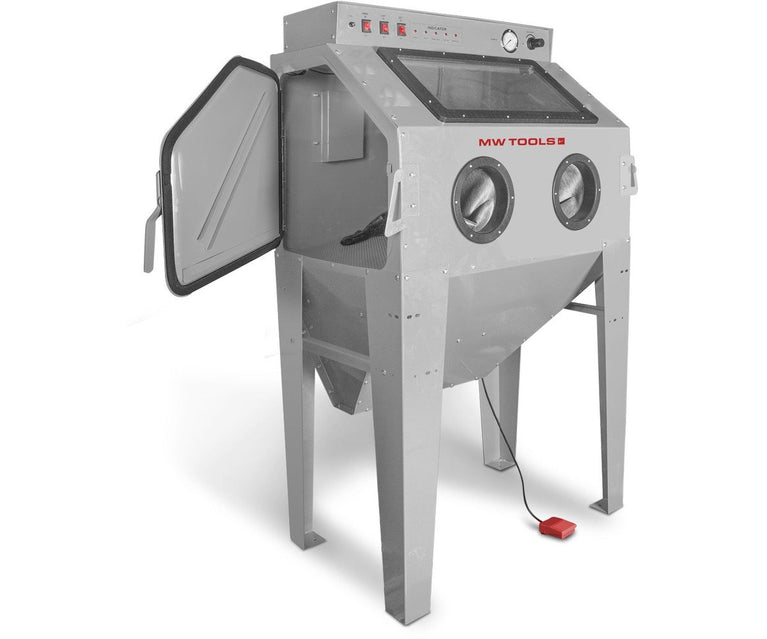 PACK straalcabine 415 L met 25 kg glasparels en 25 kg bruine korund MW Tools