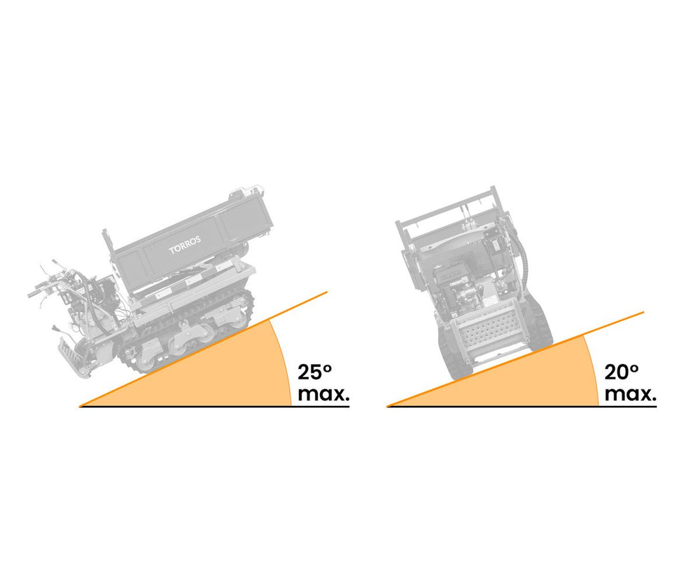Rupsdumper 800 kg platformbak 13pk 6+2R snelheden elektrische start en hydraulische schaarlift Torros