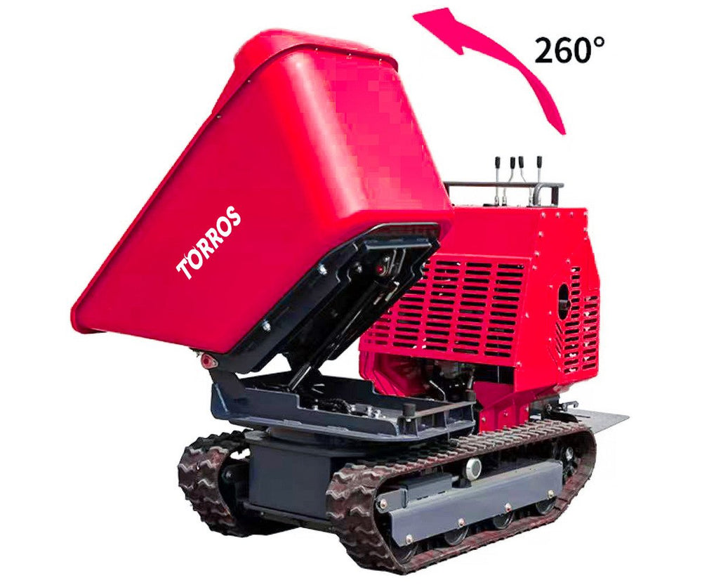 Hydrostatische rupsdumper 1200 kg 13,5 pk 180° draaibare bak elektrische start Torros