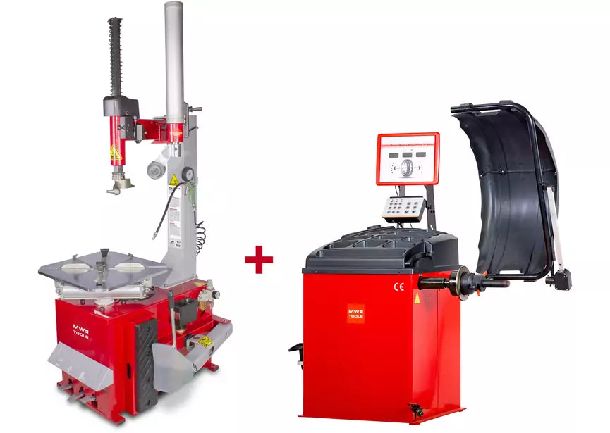 Set bandenwisselaar BT200 3x400V en balanceermachine BB350 230V MW Tools