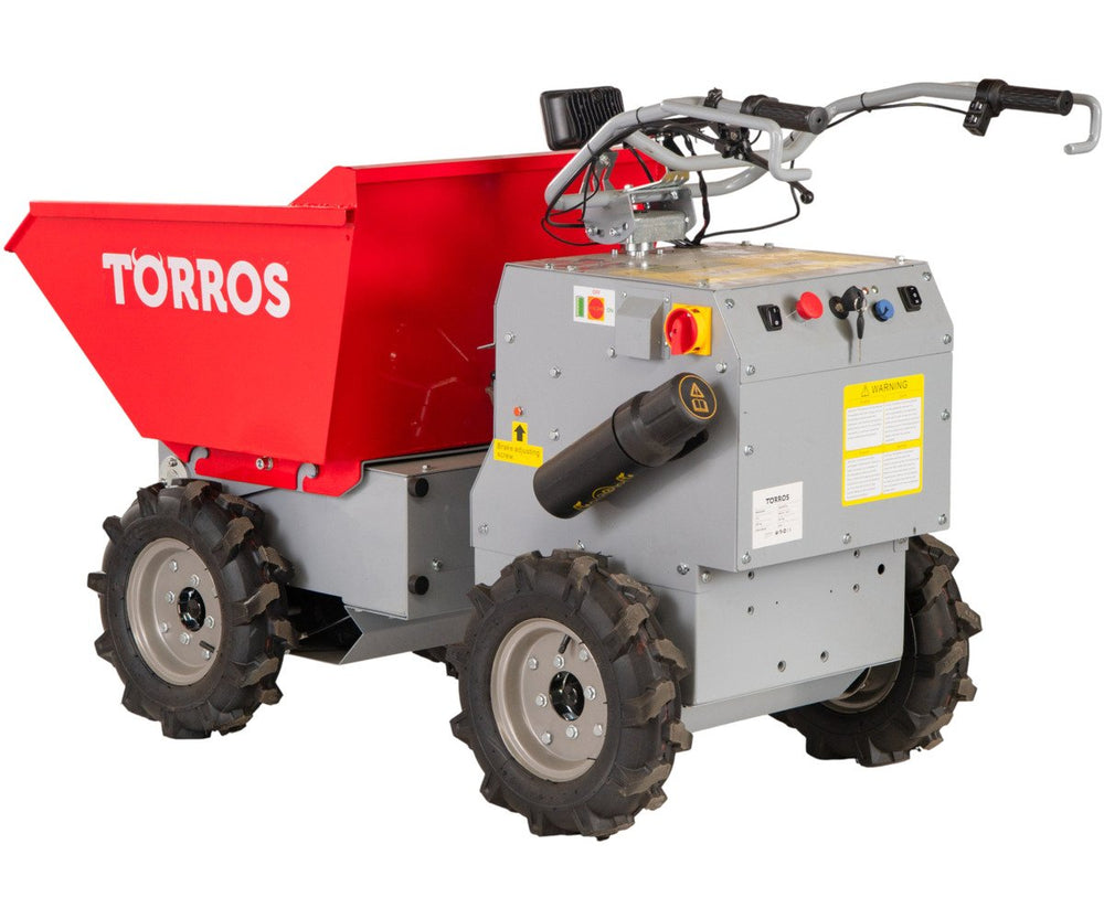 Elektrische knikdumper 4x4 wielaandrijving 350kg 158 l hydraulisch kippen, batterij 48V Torros