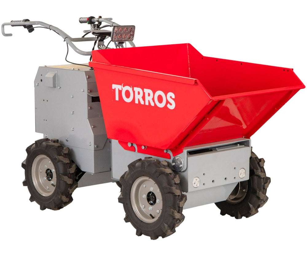 Elektrische knikdumper 4x4 wielaandrijving 350kg 158 l hydraulisch kippen, batterij 48V Torros