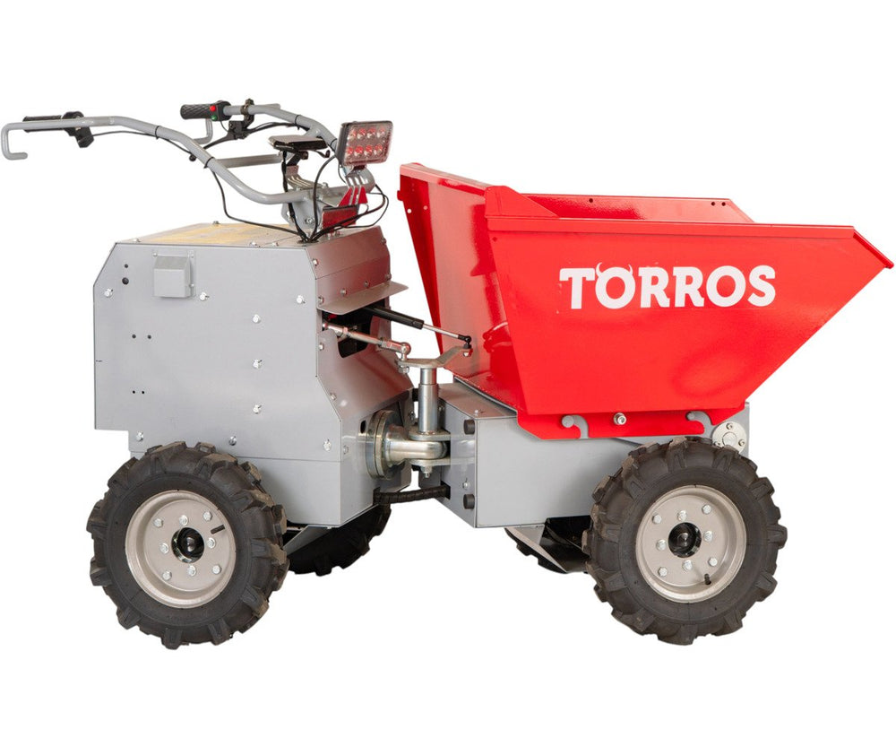 Elektrische knikdumper 4x4 wielaandrijving 350kg 158 l hydraulisch kippen, batterij 48V Torros