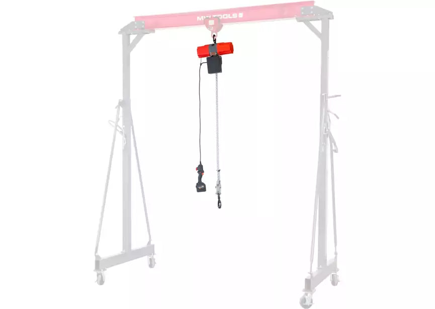 Batterij kettingtakel 990 kg, hefhoogte 3 m + 4 Ah accu bekabelde bediening MW Tools