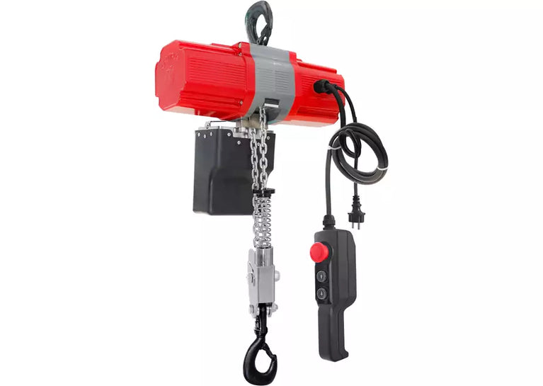 Portaalkraan 1 ton + kettingtakel 230V + loopkat + balklem MW Tools
