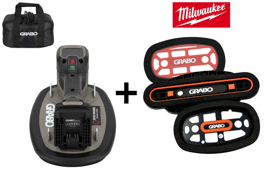Grabo Pro Brushless in Tas - met Milwaukee 18V Accu aansluiting + Grabo Seal Deal