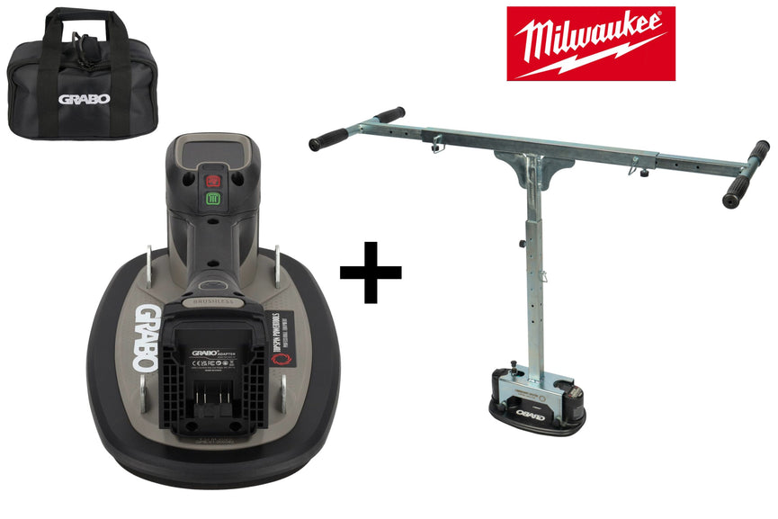 Grabo Pro Brushless in Tas - met Milwaukee 18V Accu aansluiting + T-Lift 120