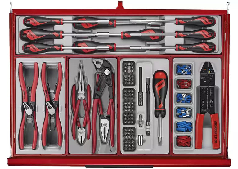 Gereedschapswagen rood mini master set 7 laden 516 delig Teng Tools