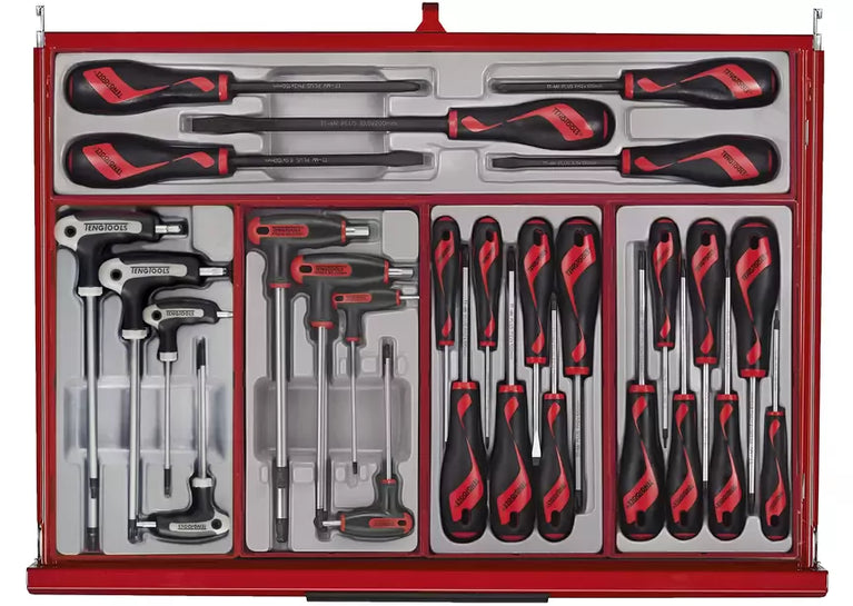 Gereedschapswagen rood mini master set 7 laden 516 delig Teng Tools