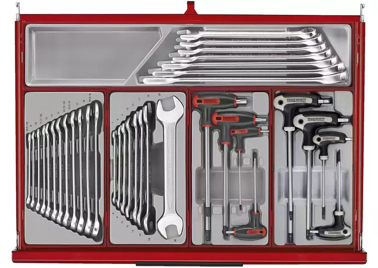 Gereedschapswagen rood mini master set 7 laden 628 delig Teng Tools