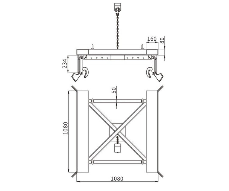 Hijsbalk voor big bags 2000 kg MW Tools