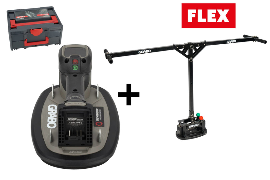 Grabo Pro Brushless in Koffer - met Flex 18V Accu aansluiting + Grabo Erguo T-Lift