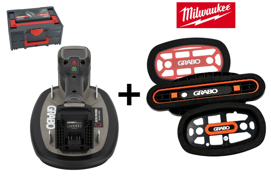 Grabo Pro Brushless in Koffer - met Milwaukee 18V Accu aansluiting + Grabo Seal Deal