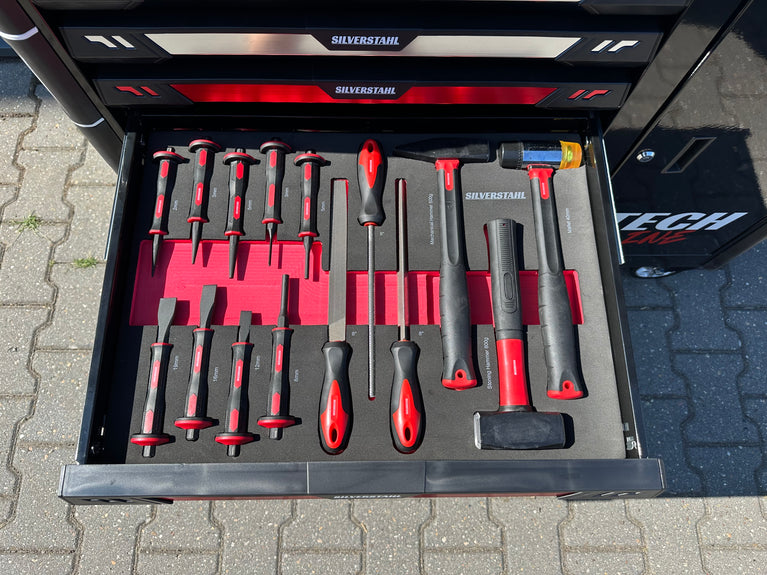 Silverstahl Tech Line Gereedschapwagen – 7 Gevulde Lades + Opbergvak