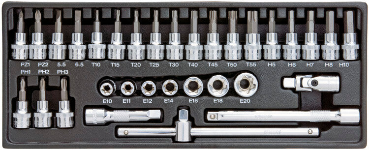 3/8" Bitdop+E-torxset, 32dlg, S-module