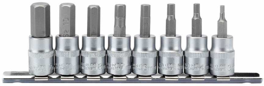 3/8" Doppenrail inbus, 8dlg