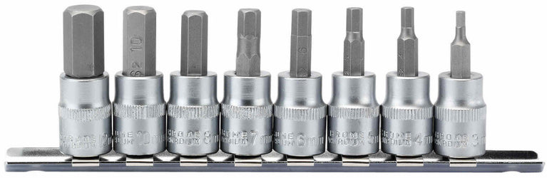 3/8" Doppenrail inbus, 8dlg