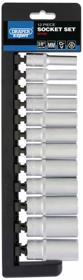 3/8" Doppenrail kunststof houder, 12dlg