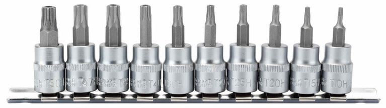 3/8" Doppenrail resi torx, 10dlg