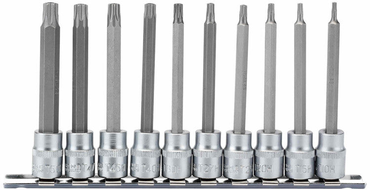 3/8" Doppenrail resitorx lang, 10dlg
