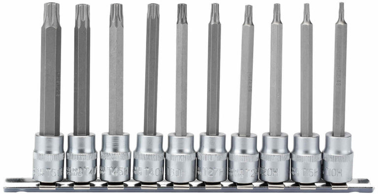 3/8" Doppenrail resi torx lang, 10dlg