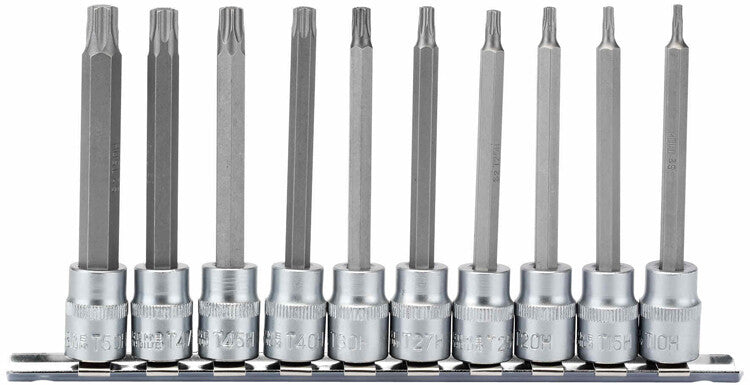 3/8" Doppenrail torx lang, 10dlg